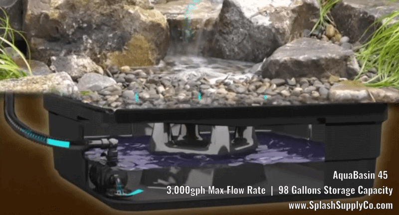 Aquascape Aquabasin Water feature with storage basin design